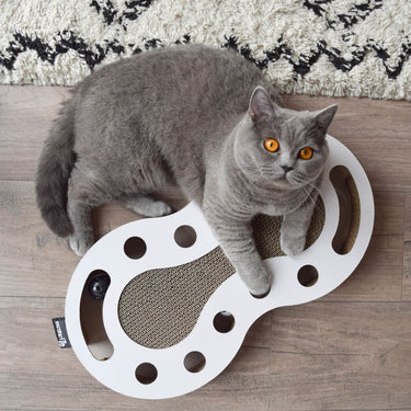 District 70 Snake Cardboard Scratcher Cat Toy - WHITE